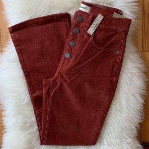 NWT Madewell Cali Demi-Boot Button-Front Corduory